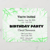 グリーンバースデーパーティーへの招待 招待状 (正面/裏面)