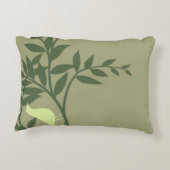 グリーンバードがグリーンブランチに止まる アクセントクッション (裏面)