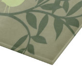 グリーンバードがグリーンブランチに止まる カッティングボード (角)