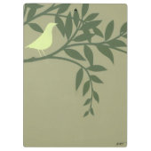 グリーンバードがグリーンブランチに止まる クリップボード (裏面)