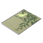 グリーンバードがグリーンブランチに止まる ノートブック (左側)