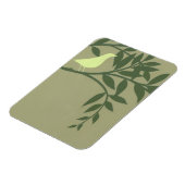 グリーンバードがグリーンブランチに止まる マグネット (左側)