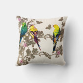 グリーンバードフローラウォーターカラーシルバーグリッター クッション (裏面)