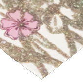 グリーンバードフローラウォーターカラーシルバーグリッター テーブルクロス (アングル)