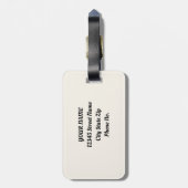 グリーンバードフローラウォーターカラーシルバーグリッター ラゲッジタグ (裏面縦)