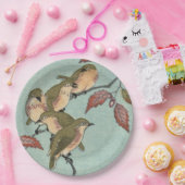 グリーンバードヴィンテージ日本のファインアート紙プレート ペーパープレート (パーティー)