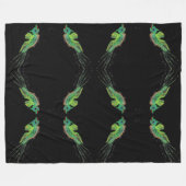 グリーンバード絵を描ブランケット フリースブランケット (正面(横))