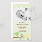 グリーンバード誕生のお知らせ 案内状 (正面/裏面)