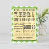 グリーンバーベキュー引っ越し祝いパーティー招待状 招待状 (スタンド正面)