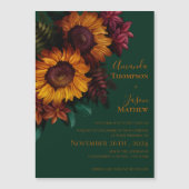 グリーンバーンオレンジフローラ結婚式招待状 (正面)