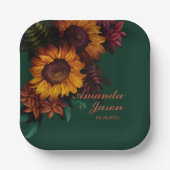 グリーンバーンオレンジフローラ結婚披露宴 ペーパープレート (正面)