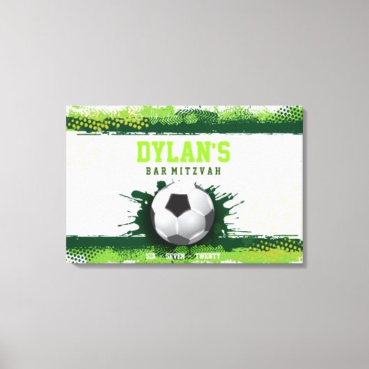 グリーンバー（ユダヤ教の）バル・ミツバーサインインメモリボード キャンバスプリント (正面)