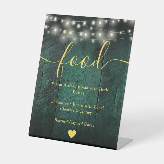 グリーンバ素朴ーン木弦ライトフードメニュー 台座サイン (正面)