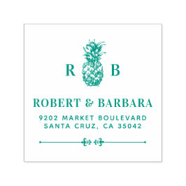 グリーンパイナップル |の結婚イニシャル差出人住所 セルフインキングスタンプ