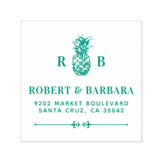 グリーンパイナップル |の結婚イニシャル差出人住所 セルフインキングスタンプ
