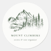 グリーンパインウッズマウンテンスケッチ登山キャンプ ラウンドシール (正面)