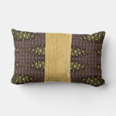 グリーンパインコーンと赤い花 ランバークッション (裏面)