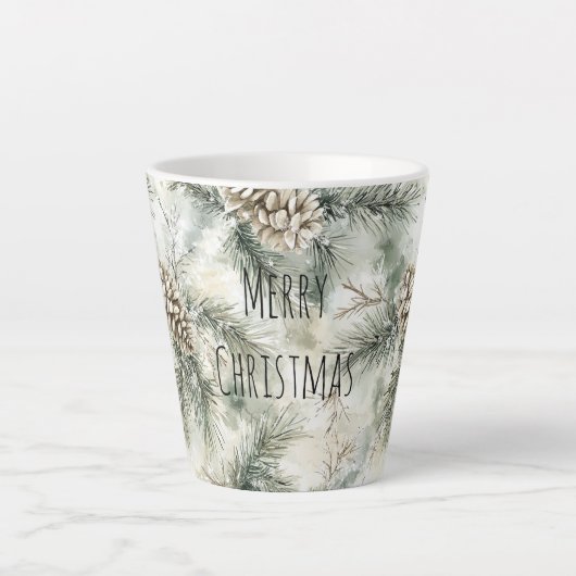 グリーンパインコーン クリスマス カフェラテマグ (正面)