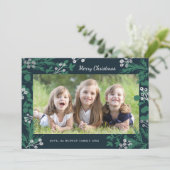 グリーンパインシルバーフォイルベリークリスマスワンフォト シーズンカード (スタンド正面)
