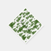 グリーンパインツリーカントリー素朴ウェディングナプキン スタンダードカクテルナプキン (角)