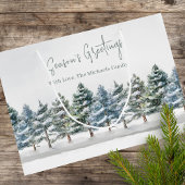 グリーンパインツリークリスマスパーソナライズされた ラージペーパーバッグ