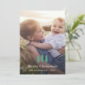 グリーンパインツリーズクリスマスプリントフォトホリデー シーズンカード (スタンド正面)