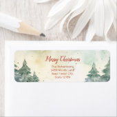 グリーンパインツリーズクリスマス差出人住所ラベル ラベル (インサイチュ)