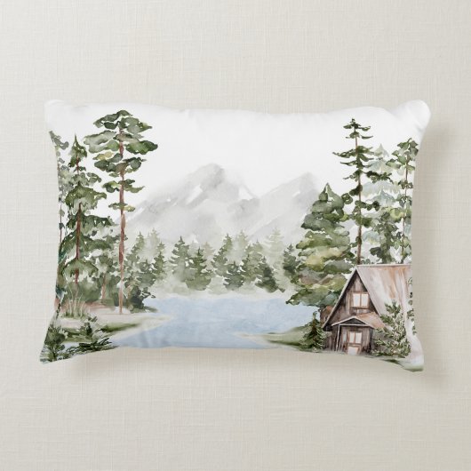 グリーンパインフォレストファミリーレイクハウスキャビン アクセントクッション (裏面)