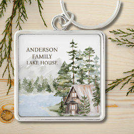グリーンパインフォレストファミリーレイクハウスキャビン キーホルダー
