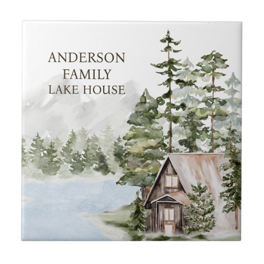 グリーンパインフォレストファミリーレイクハウスキャビン タイル (正面)