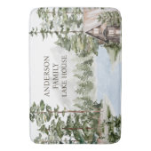 グリーンパインフォレストファミリーレイクハウスキャビン バスマット (正面縦)