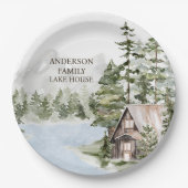 グリーンパインフォレストファミリーレイクハウスキャビン ペーパープレート (正面)