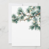 グリーンパインブランチ金ゴールドライトクリスマスパーティー 招待状 (裏面)