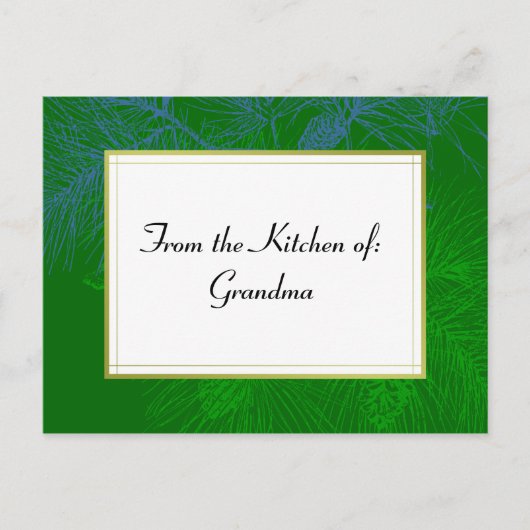 グリーンパインホリデーカスタムレシピカード シーズンポストカード (正面)