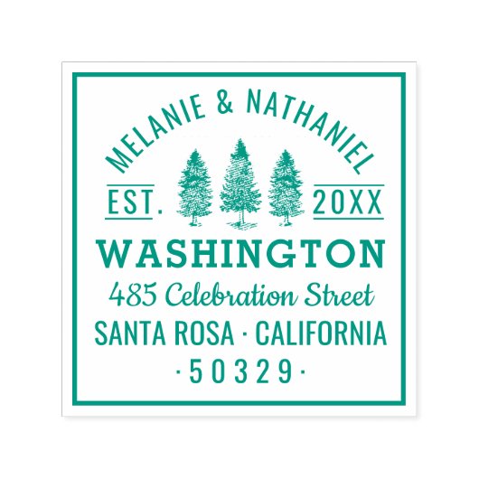 グリーンパイン素朴ズ結婚差出人住所 セルフインキングスタンプ (デザイン)