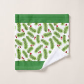 グリーンパイン離れズとベリーモノグラムの バスタオルセット (ウォッシュタオル)