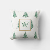 グリーンパゴダのクリスマスツリーのパタモノグラムのーン クッション (正面)