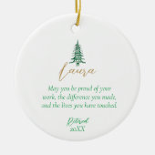 グリーンパゴダのクリスマスツリーのリタイアメント1 – 写真 セラミックオーナメント (正面)