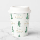 グリーンパゴダのクリスマスツリーパターン 紙コップ (正面)