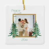 グリーンパゴダのクリスマスツリー2地球の平和 セラミックオーナメント (正面)