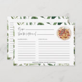 グリーンパスタキッチンブライダルシャワーレシピカード (正面/裏面)