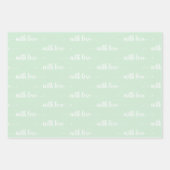 グリーンパステルとラブラッピング紙シート ラッピングペーパーシート (正面)