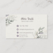 グリーンパステルウォーターカラーフローラ 名刺 (裏面)