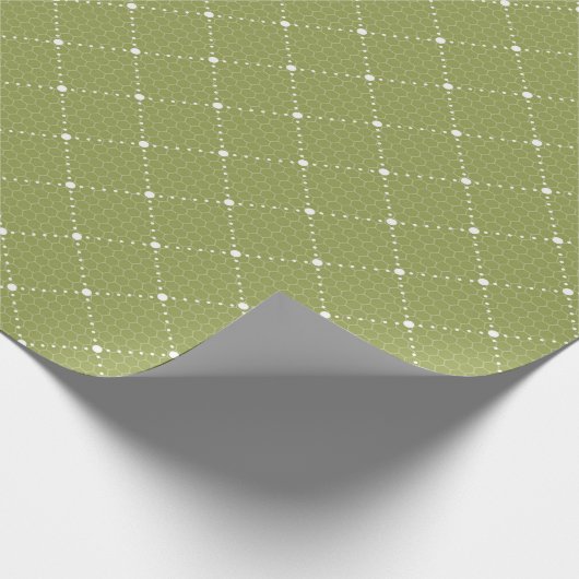 グリーンパステルデリケートレースホワイトラテエレガントティス ラッピングペーパー (角)