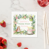 グリーンパステルフェアリーファースト誕生日- スタンダードカクテルナプキン (インサイチュ)