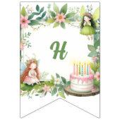 グリーンパステルフェアリーファースト誕生日- バンティングフラッグ (第2の旗)