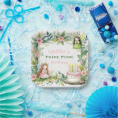 グリーンパステルフェアリーファースト誕生日- ペーパープレート (パーティー)