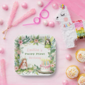 グリーンパステルフェアリーファースト誕生日- ペーパープレート (パーティー)