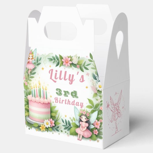 グリーンパステルフェアリー誕生日- フェイバーボックス (オープン)