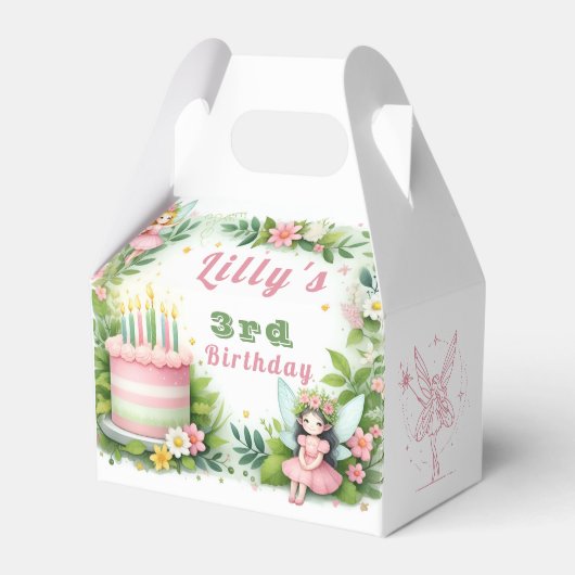 グリーンパステルフェアリー誕生日- フェイバーボックス (正面サイド)